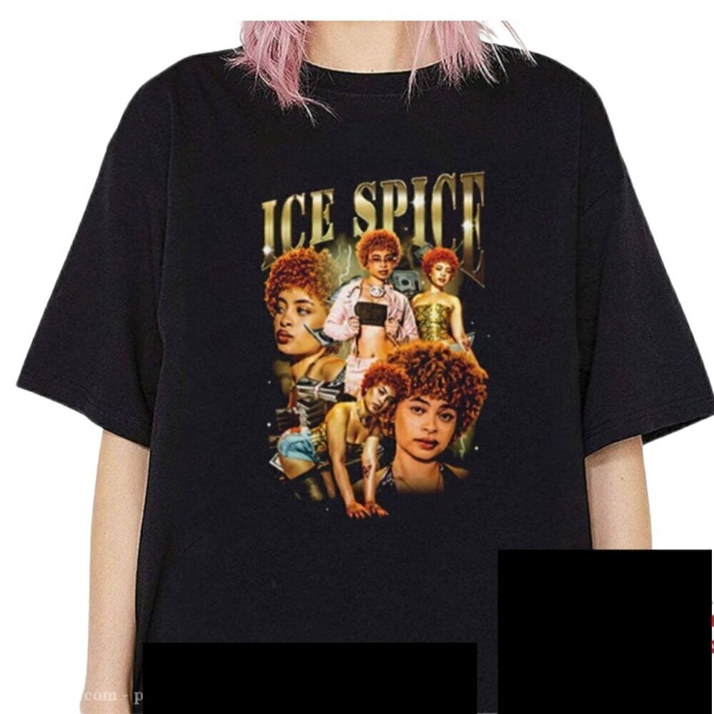 Munch Ice Spice 9s Montage Hip Hop Music Fan Retro Graphic T-Shirt